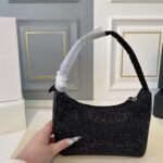 Prada Re Edition Satin Mini Bag With Crystals Black 21Cm 1Bc515 2Awl F0002 V Ooo - Image 3
