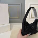 Prada Re Edition Satin Mini Bag With Crystals Black 21Cm 1Bc515 2Awl F0002 V Ooo - Image 4