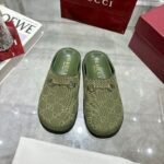 Gucci Women Mule With Horsebit Dark Green Gg Canvas 837130 Fab10 3046 - Image 2
