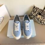 Prada Double Wheel Nylon Gabardine Sneaker Light Blue 1E260M3Lfxf0591F050 - Image 7