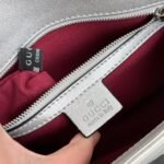 Gucci Gg Marmont Medium Shoulder Bag Metallic Silver Leather 26Cm 443497 AAESP 8106 - Image 6