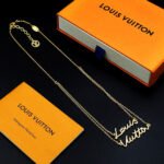 Louis Vuitton Lv Script Necklace Gold M03263 - Image 8