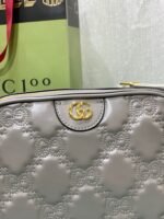 Gucci Gg Matelasse Leather Small Bag Grey 702234 Um8Hg 1563 - Image 3