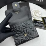 Chanel Small Floral Wallet Black 11.5Cm - Image 5