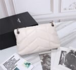 Saint Laurent Loulou Small Chain Bag In Matelassé Y White Silver 29Cm 494699Dv7269207 - Image 7