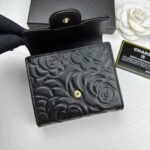 Chanel Small Floral Wallet Black 11.5Cm - Image 4