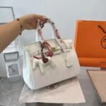 Hermes Birkin 25 Gold Hardware Epsom White 25Cm - Image 5