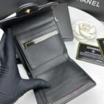 Chanel Small Floral Wallet Black 11.5Cm - Image 6
