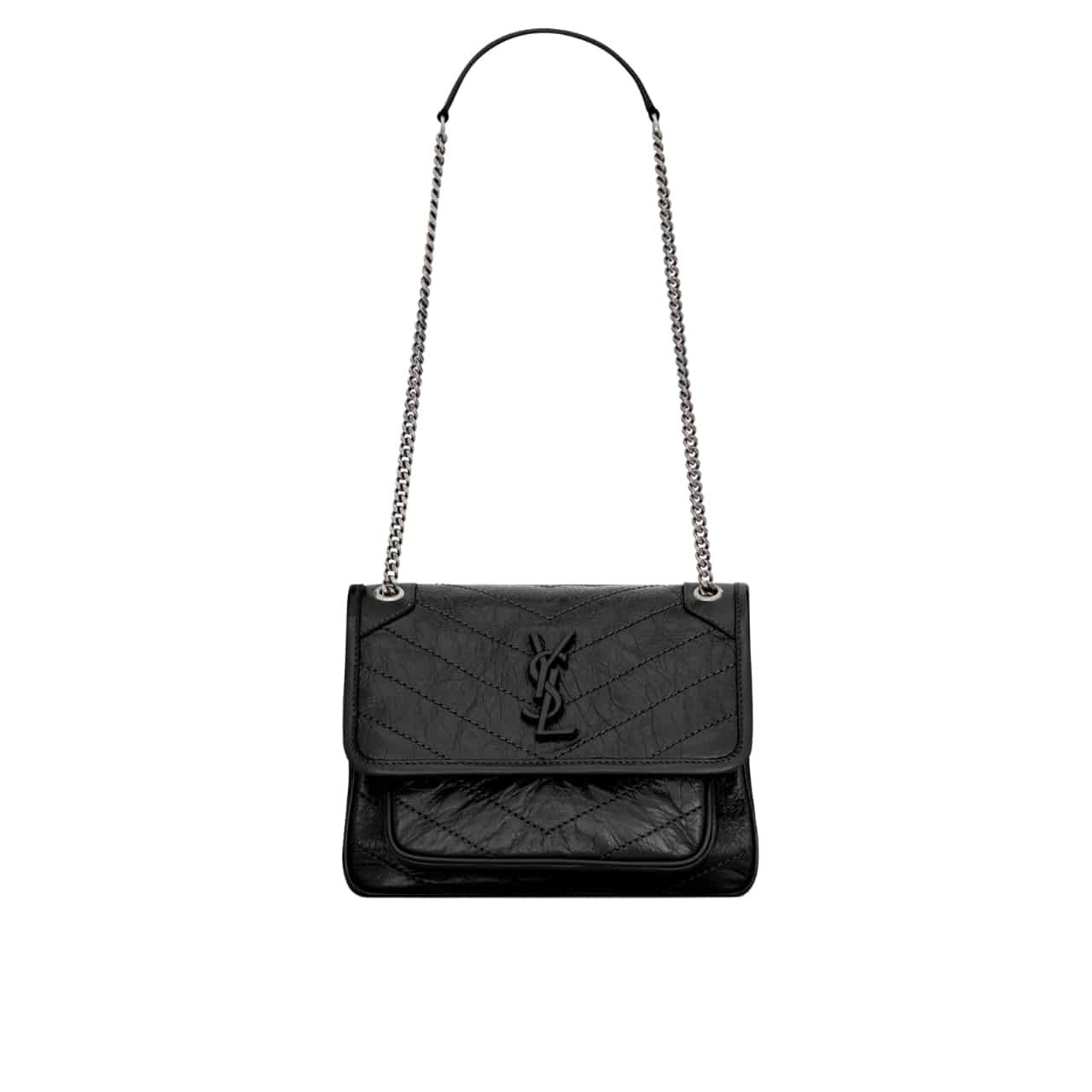 58-23 Saint Laurent Niki Baby In Vintage Leather Black 21Cm 6331600En041000 - Image 1