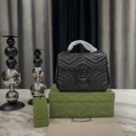 Gucci Gg Marmont Small Top Handle Bag Black 21Cm 702563 Dtdfv 1000 - Image 2