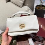 Gucci Gg Milano Mini Top Handle Bag White Puffy Leather 21Cm 806017 Aad5X 9110 - Image 2