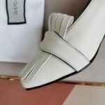 Gucci Mid Heel Pump Leather White 408208 C9D00 9022 - Image 5