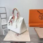 Hermes Birkin 25 Gold Hardware Epsom White 25Cm - Image 4