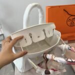 Hermes Birkin 25 Gold Hardware Epsom White 25Cm - Image 9