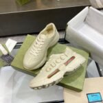 Gucci Women Rhyton Gucci Logo Leather Sneaker Beige 528892 Drw00 9522 - Image 6