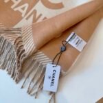 Chanel 24A Half Color Wool Scarf Beige 180Cm - Image 6