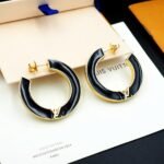 Louis Vuitton Lv Initiales Earrings Black M03026 - Image 2