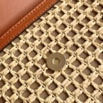 Valentino Garavani Rockstud Raffia Clutch Bag In Brown 28Cm - Image 7
