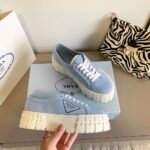 Prada Double Wheel Nylon Gabardine Sneaker Light Blue 1E260M3Lfxf0591F050 - Image 6