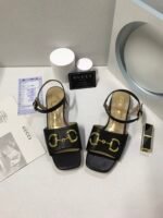 Gucci Women’S Sandal With Horsebit Black 655413 Bko00 1000 - Image 5