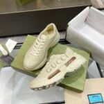 Gucci Women Rhyton Gucci Logo Leather Sneaker Beige 528892 Drw00 9522 - Image 8