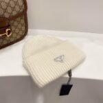 Prada Wool And Cashmere Beanie Silver White Umd489 3Im F0009 S 211 - Image 2
