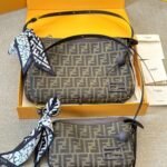Fendi Simply Fendi Medium Brown Ff Jacquard Fabric Bag 25Cm 8Br829Afpmf1Gl7 - Image 5