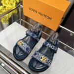 Louis Vuitton Lv Sunset Flat Comfort Sandal Navy Blue 1Ahnkd - Image 3