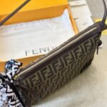Fendi Simply Fendi Medium Brown Ff Jacquard Fabric Bag 25Cm 8Br829Afpmf1Gl7 - Image 2