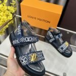 Louis Vuitton Lv Sunset Flat Comfort Sandal Navy Blue 1Ahnkd - Image 4