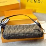 Fendi Simply Fendi Medium Brown Ff Jacquard Fabric Bag 25Cm 8Br829Afpmf1Gl7 - Image 3