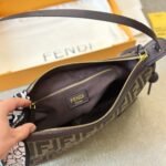 Fendi Simply Fendi Medium Brown Ff Jacquard Fabric Bag 25Cm 8Br829Afpmf1Gl7 - Image 4
