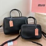 Miumiu Beau Leather Bag Black 34Cm 5BB117 2CRW F0002 V MON - Image 10