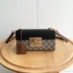 Gucci Padlock Small Shoulder Gg Supreme Canvas Black 22Cm ‎735103 Klqjg 9785 - Image 8