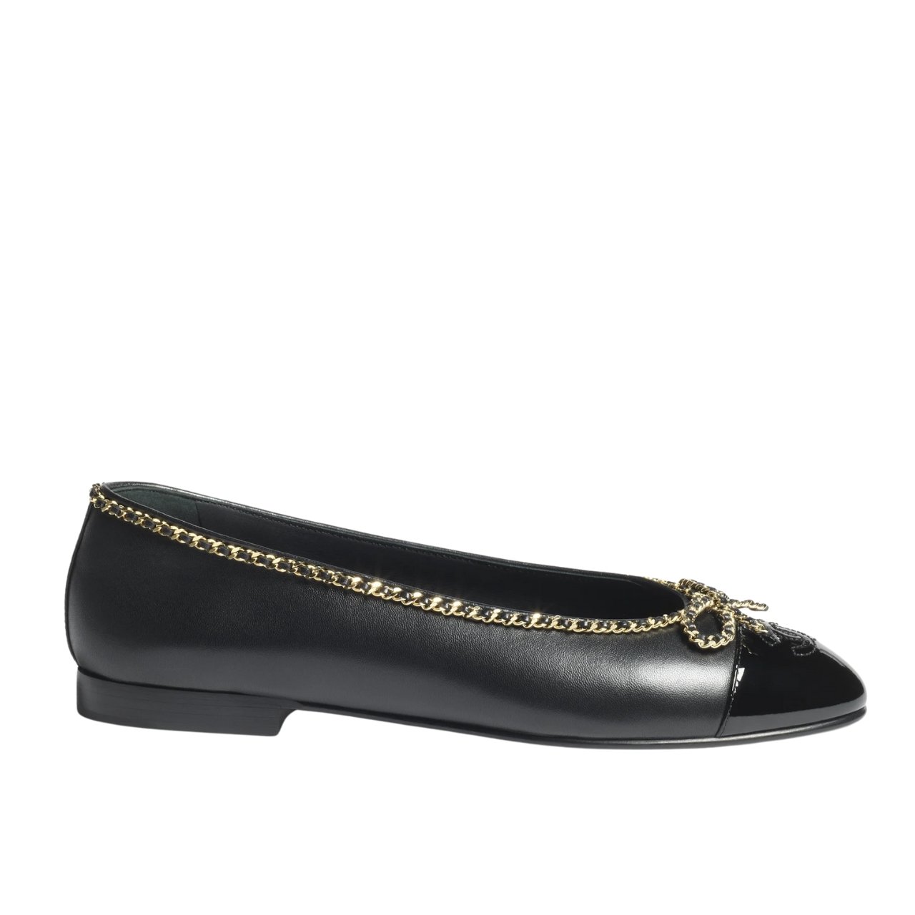 79-13 Chanel Ballet Flats Black Leather G46663 B21588 94305 - Image 1