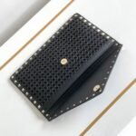 Valentino Garavani Rockstud Raffia Clutch Bag In Black 28Cm - Image 5