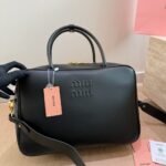 Miumiu Beau Leather Bag Black 34Cm 5BB117 2CRW F0002 V MON - Image 2