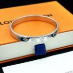 Louis Vuitton Damier Staples Bangle Bracelet Silver M1387L - Image 3