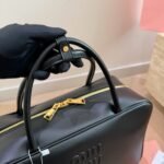 Miumiu Beau Leather Bag Black 34Cm 5BB117 2CRW F0002 V MON - Image 7
