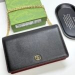 Gucci Gg Marmont Wallet On Chain Black And Red Leather 20Cm 497985 Aae5F 1062 - Image 2