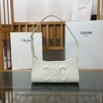 Celine Cuir Triomphe Bags In Smooth Calfskin White 198153 - Image 3