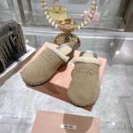 Miumiu Suede Clogs Beige - Image 7