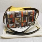Fendi Baguette Multicolor Canvas Bag With Ff Embroidery 25Cm 8Br600Anh4F1Mql - Image 3
