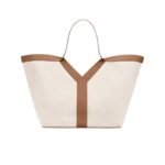 Saint Laurent Y Tote In Canvas And Leather Bag Beige 37Cm 817602Fac7T9856