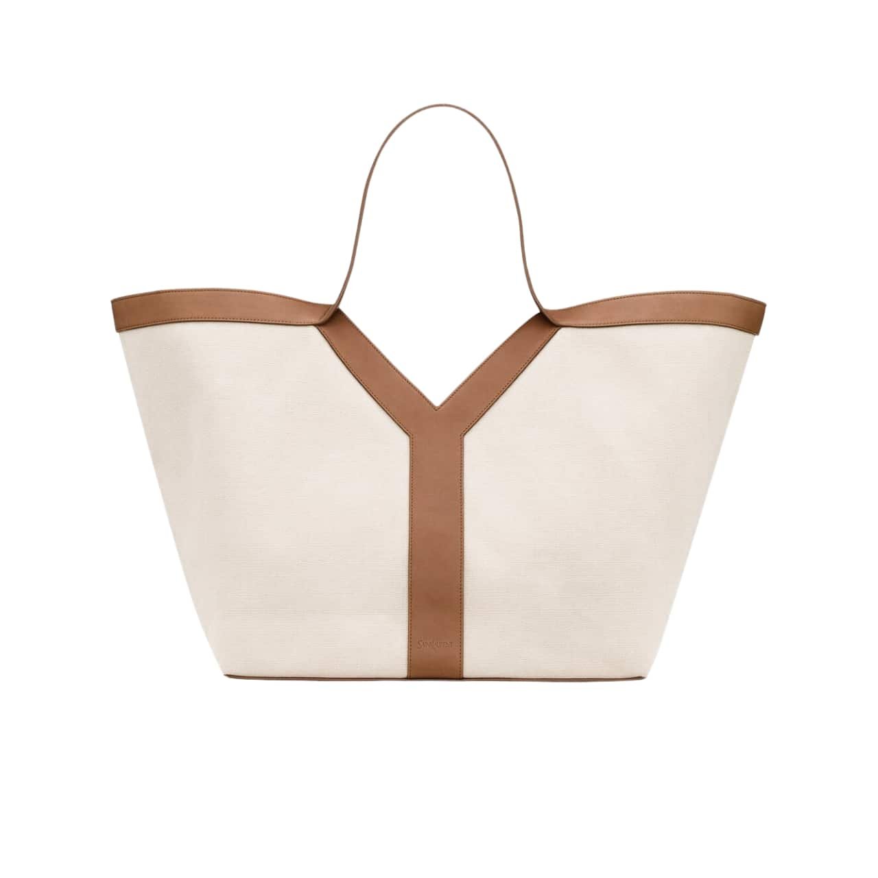 89-7 Saint Laurent Y Tote In Canvas And Leather Bag Beige 37Cm 817602Fac7T9856 - Image 1