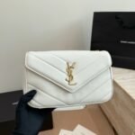 Saint Laurent LouLou Medium In Metalasse White 29Cm 801439AAEAX9207 - Image 2