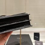 Saint Laurent Sunset Medium In Crocodile Embossed Leather Black 22Cm 442906Dnd0J1000 - Image 5