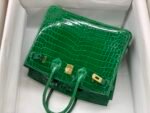 Hermes Birkin 30 Crocodile Gold Toned Hardware Dark Green 30Cm - Image 7