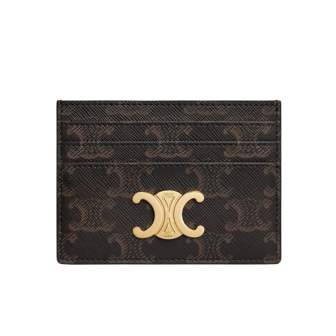 Anh-thumbnail-6-8 Celine Card Holder Triomphe In Triomphe Canvas Tan 11Cm 10L832Cqh 04Lu - Image 1