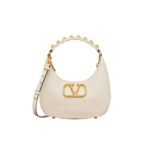 Valentino Stud Sign Calfskin Hobo Bag In White 1W2B0K69Eimi16